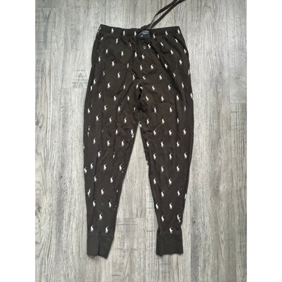 Polo Ralph Lauren All-Over Pony Print Cotton Jogger Pants Elastic Waist Size M - Picture 1 of 9